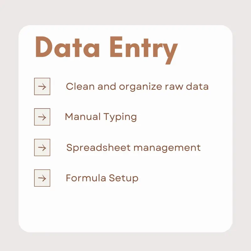 I will help you to DATA ENTRY (EXCEL)